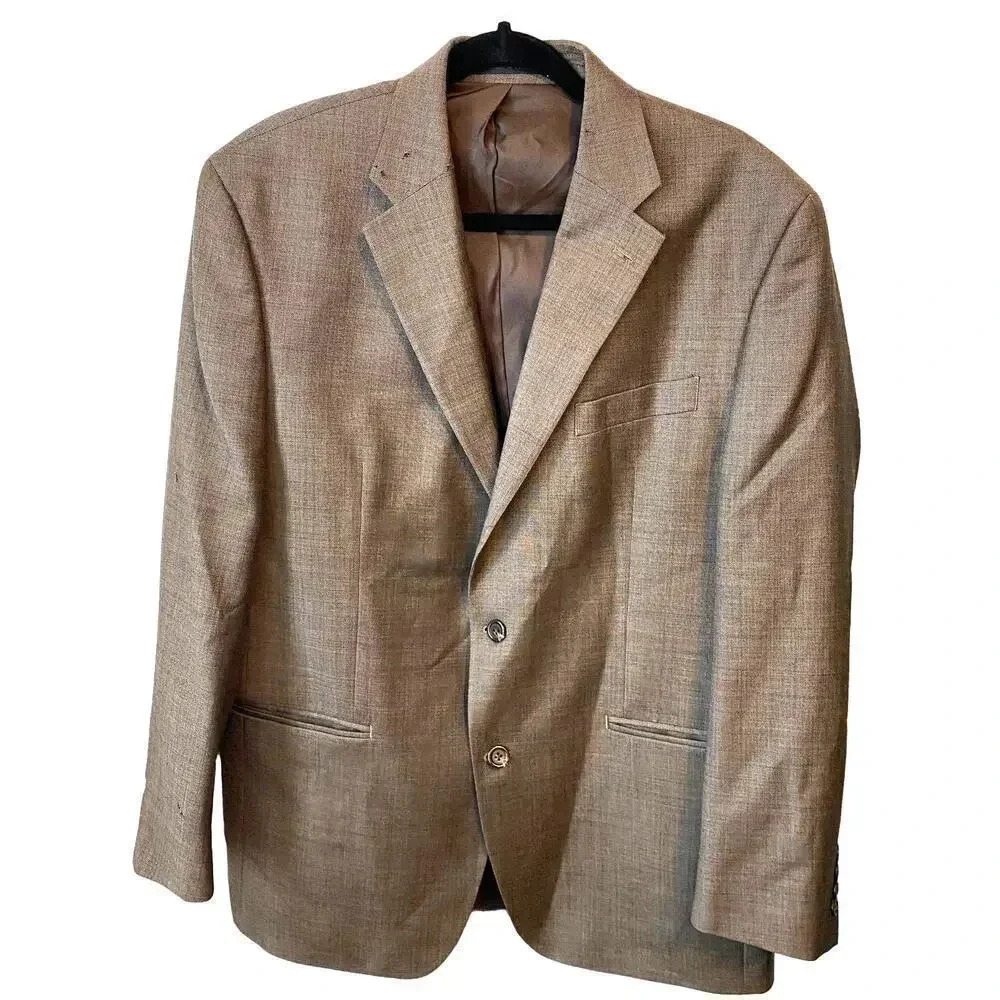 Chaps Wool 2 Button Suit Blazer Spot Coat Men Size 42R Pockets Gray